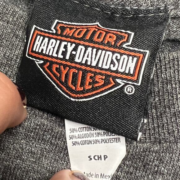 Y2K Harley Davidson Gray Tee T-shirt | Size Small | San Jacinto Texas - Picture 2 of 5